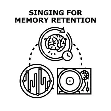 Singing for memory retention and brain development Stockillustratie