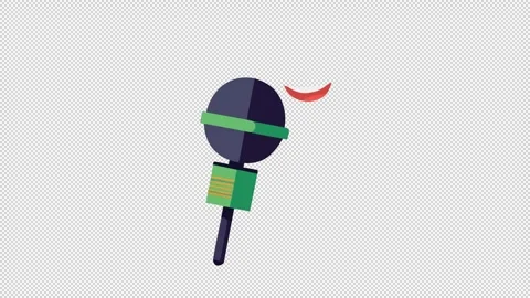 Singing into the microphone. Animation of speaking into a microphone. Cartoon Stock Footage 320215383
