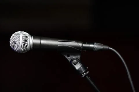 A singing microphone Foto stock