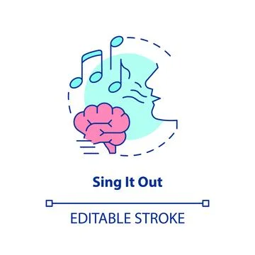 Singing out to memorize concept icon Stock Illustration