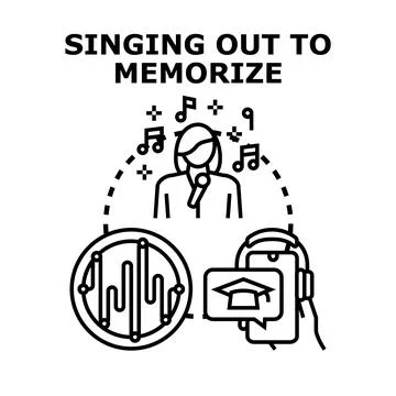 Singing out memorizing information concept vector style Stock Illustration