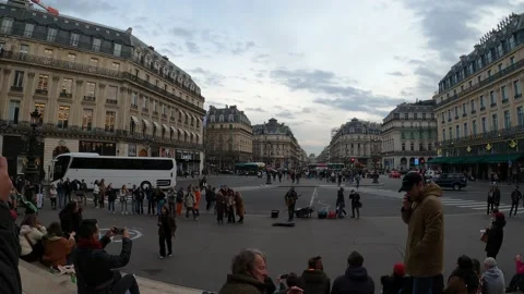 Singing Outside Opera Garnier in Paris , France Stock Footage 238630680