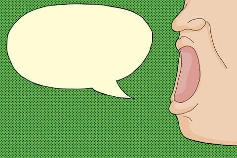 Singing person close up Stock Illustration
