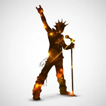 Singing Rock Star Stock Illustration