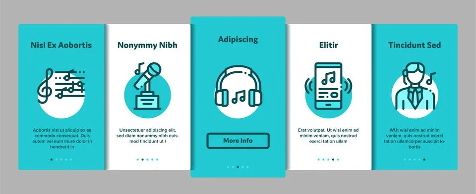 Singing Song Elements Vector Onboarding Stock-Illustration