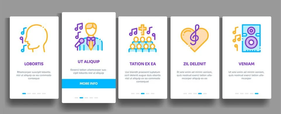 Singing Song Elements Vector Onboarding Stock-Illustration
