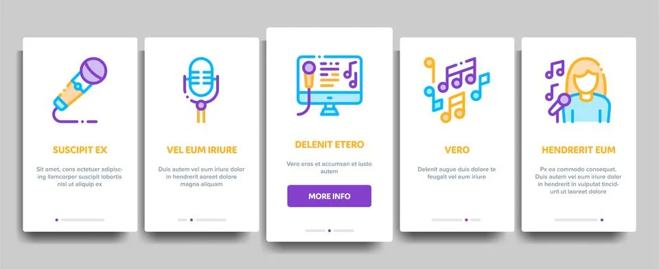 Singing Song Elements Vector Onboarding Stock-Illustration