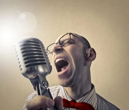 Singing the song Stock Photos