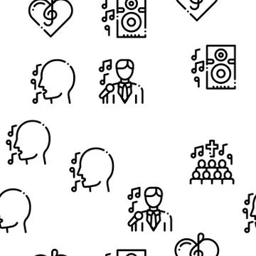 Singing Song Seamless Pattern Vector Illustrazione stock