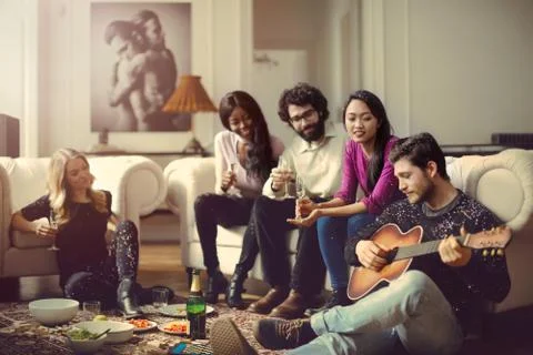 Singing together Foto stock