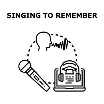 Singing voice and online learning concept Stock Illustration