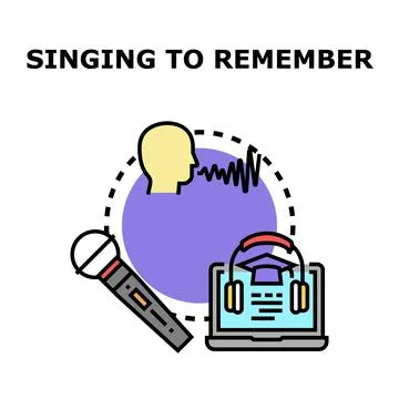 Singing voice and online learning concept Stock Illustration