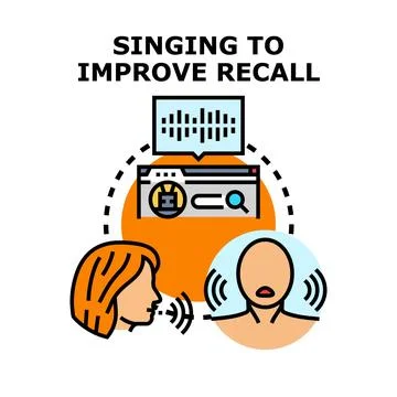 Singing voice improving memory and recall process Stock Illustration