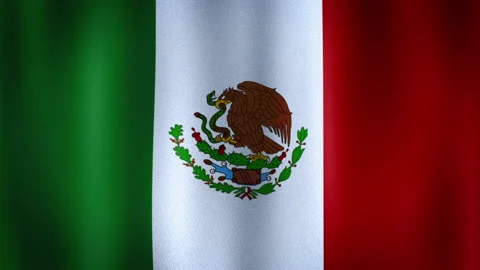 Single 3d mexico national flag waving in the wind dramatic background Stock Footage 205838093