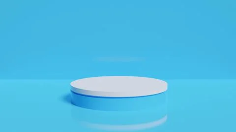 Single 3D Podium blue theme for product presentation advertising realistic Stock Illustration
