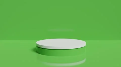 Single 3D Podium green theme for product presentation advertising realistic Stock Illustration