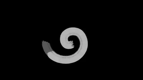 A single abstract brush stroke dances across a deep black background  Stock Footage 313558675