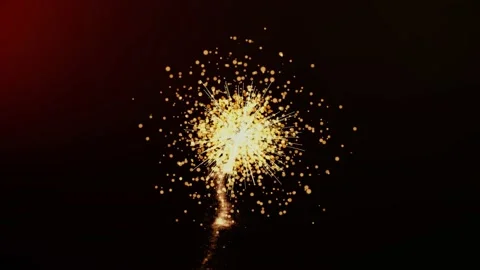 Single Abstract Firework In 3 color Stock Footage 232060837