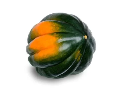 Single Acorn Squash on White Background Stock Photos