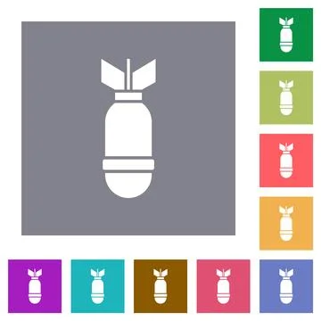 Single air bomb square flat icons 스톡 일러스트