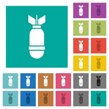 Single air bomb square flat multi colored icons 스톡 일러스트