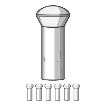 Single aluminum rivet finding application in construction Stock Illustration