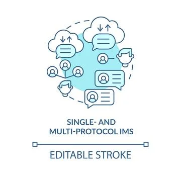 Single and multi protocol IM blue concept icon Illustrazione stock