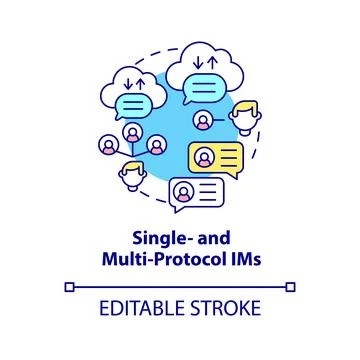 Single and multi protocol IM concept icon Stock Illustration