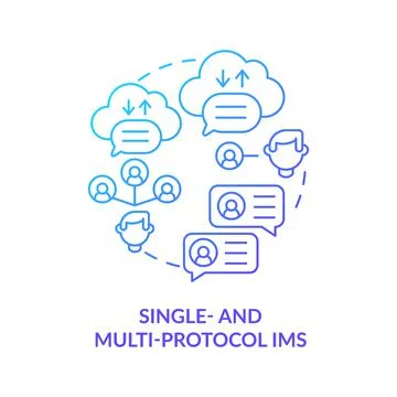 Single and multi protocol IM blue gradient concept icon Stock Illustration