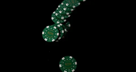 Single and several poker chips dropped Stock Footage 112332412