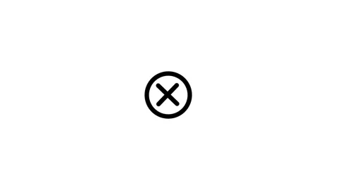 Single animation Black Cross Symbol on White Background wrong incorrect Stock Footage 321855334