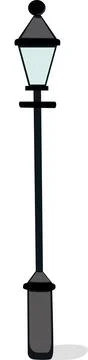 Single antique lamp post. Vector illustration. Stock Illustration