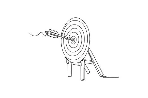 A single arrow hits the center of a target Stock Illustration