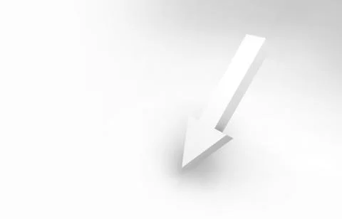 Single arrow sign and soft shadow, 3d render Stock Illustration