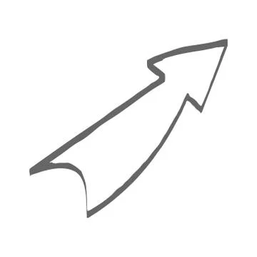 Single arrow in the style of Doodle. Vector drawing for design and theme desi Stock Illustration