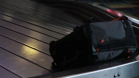 A single bag left at the airport Stock Footage 154567654