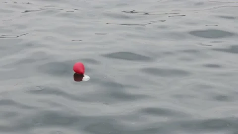Single balloon is floating on the surface of sea causing pollution Stock Footage 208395909