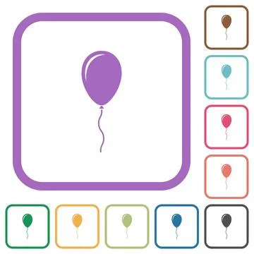 Single balloon with gloss simple icons Stock Illustration