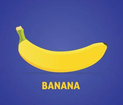 Single banana isolated with violet background Stock Illustration