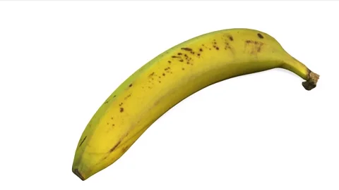 Single banana on white background Stock Footage 166836524