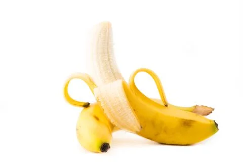 A single Bannana peeled down Foto stock