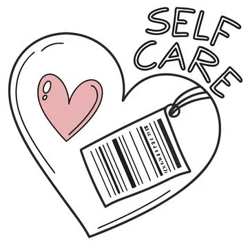 Single barcode forming heart symbol self care con Stock Illustration