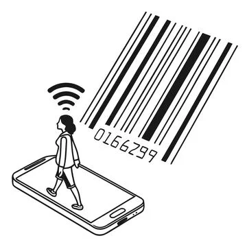 Single barcode representing data and technology co Stock Illustration