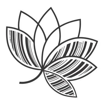 Single barcode shaped as lotus flower meditation Stock Illustration