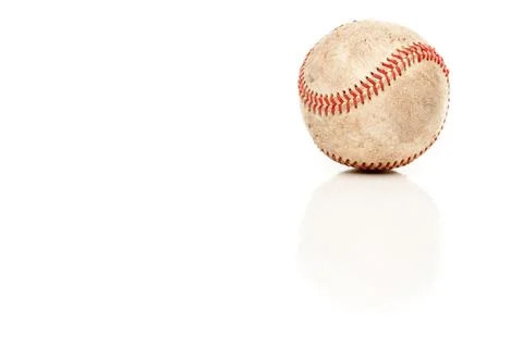 Single Baseball Isolated on White Stock Photos