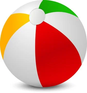 Single Beach Ball Isolated, Vector Illustration Stock Illustration