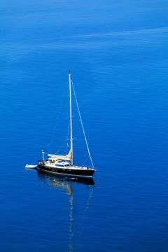 Single beatiful yacht Stock Photos