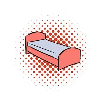 Single bed comics icon Stock-Illustration