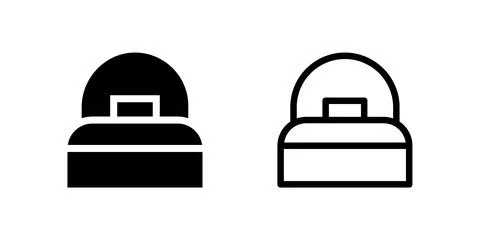 A single bed icon, versatile for indicating hotel rooms, accommodation, sol.. Stock Illustration