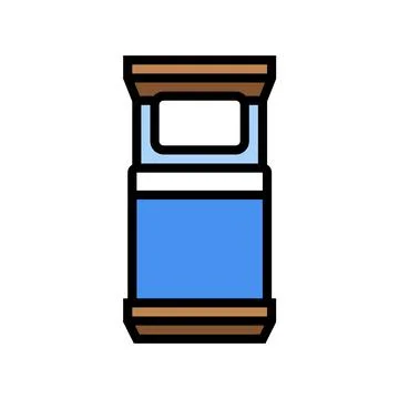 Single bed top view color icon vector illustration Stock Illustration